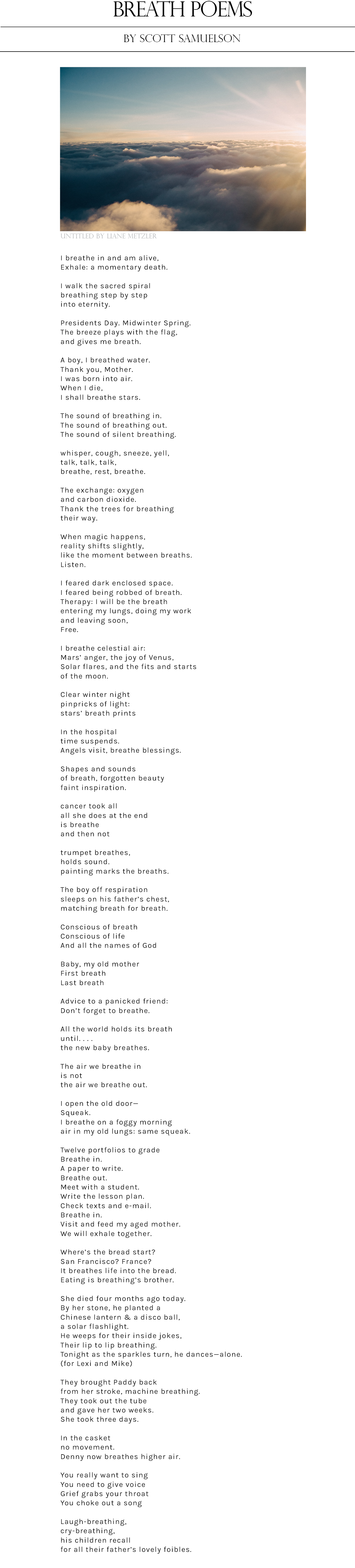 Breath Poems by Scott Samuelson