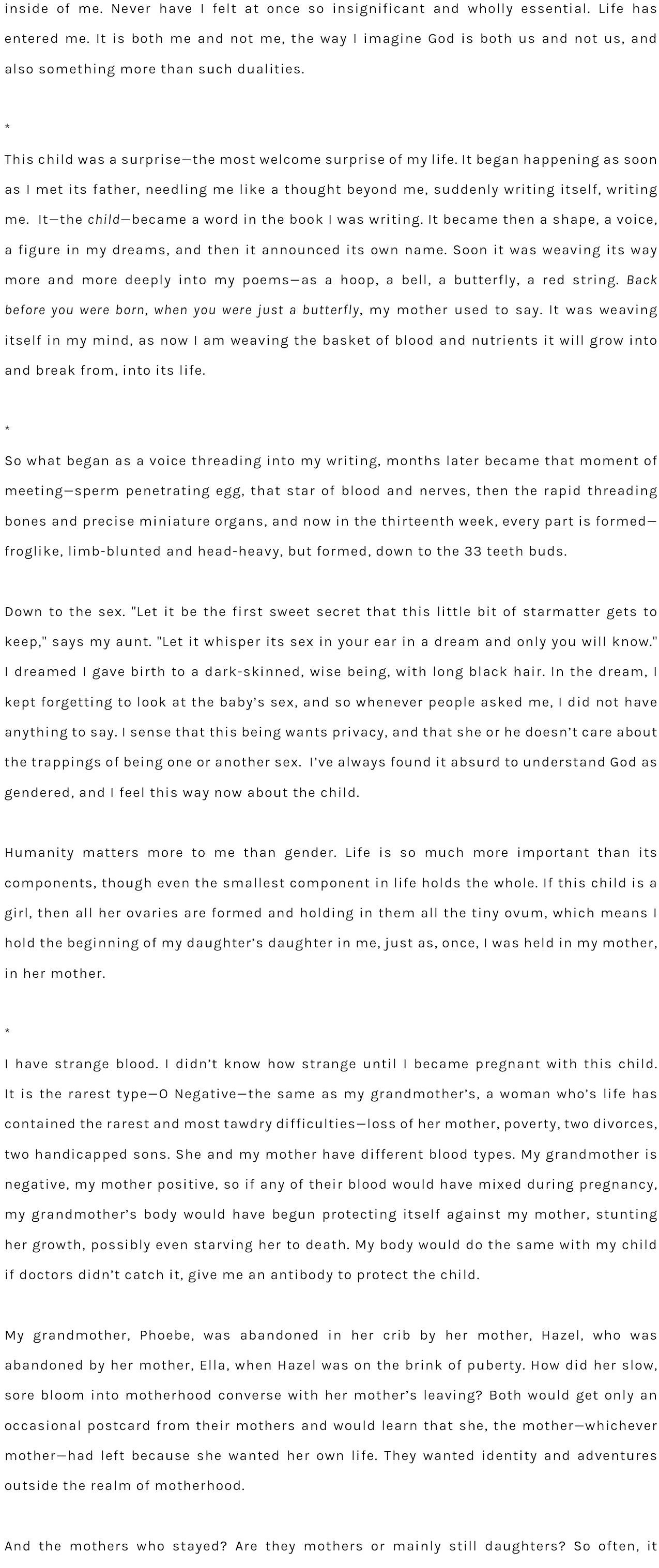 Notes from a Pregnancy by Rachel Jamison Webster Part 2