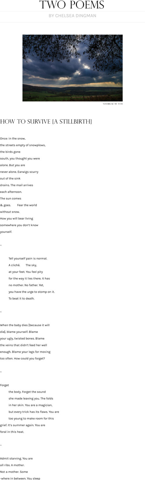 Two Poems by Chelsea Dingman